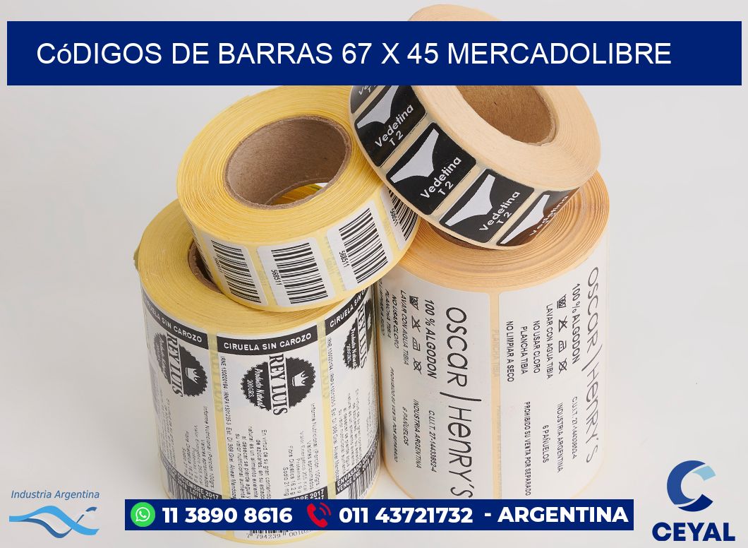 Códigos de Barras 67 x 45 MERCADOLIBRE