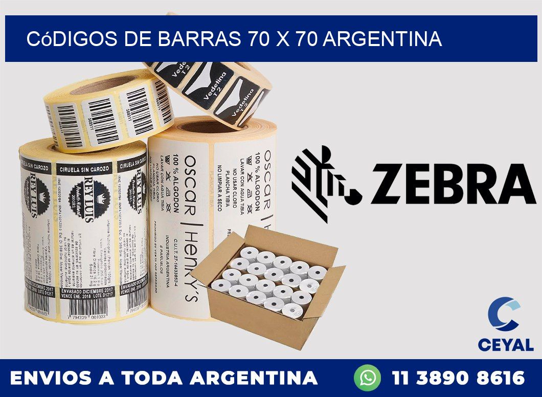 Códigos de Barras 70 x 70 argentina