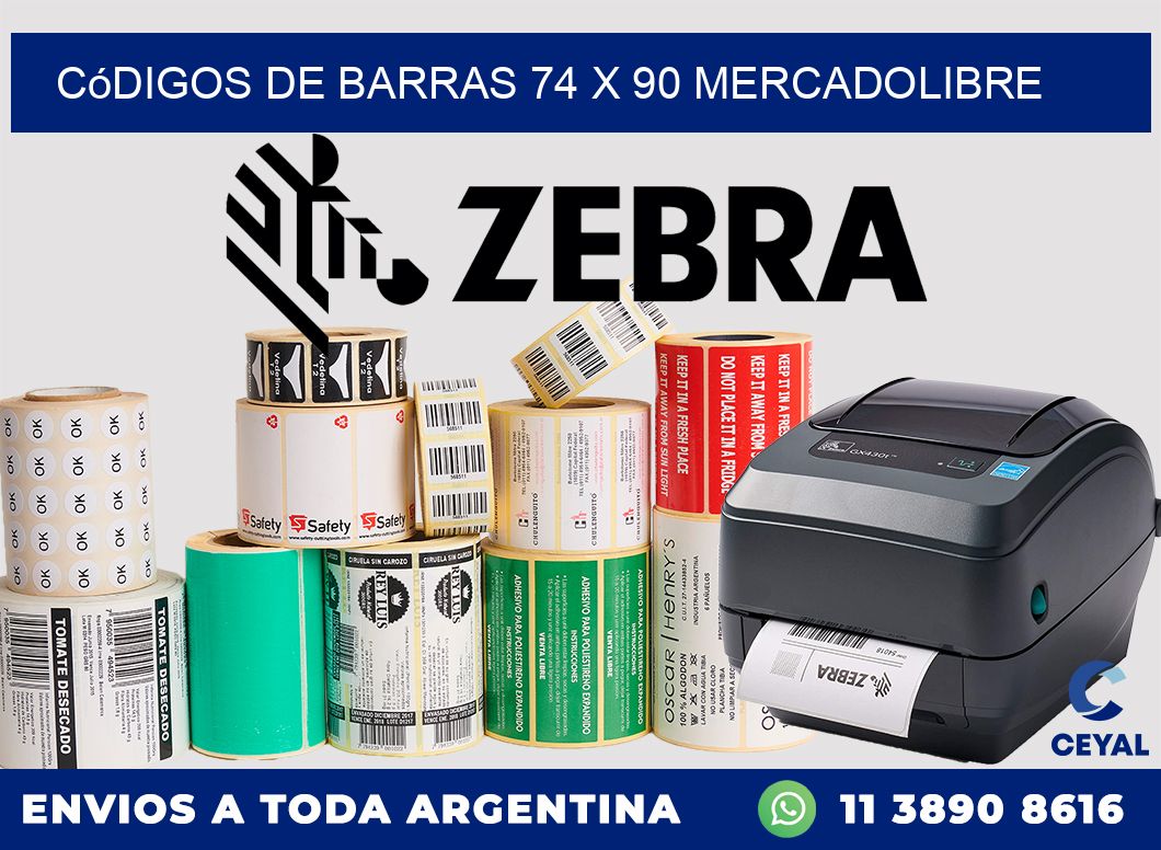Códigos de Barras 74 x 90 MERCADOLIBRE