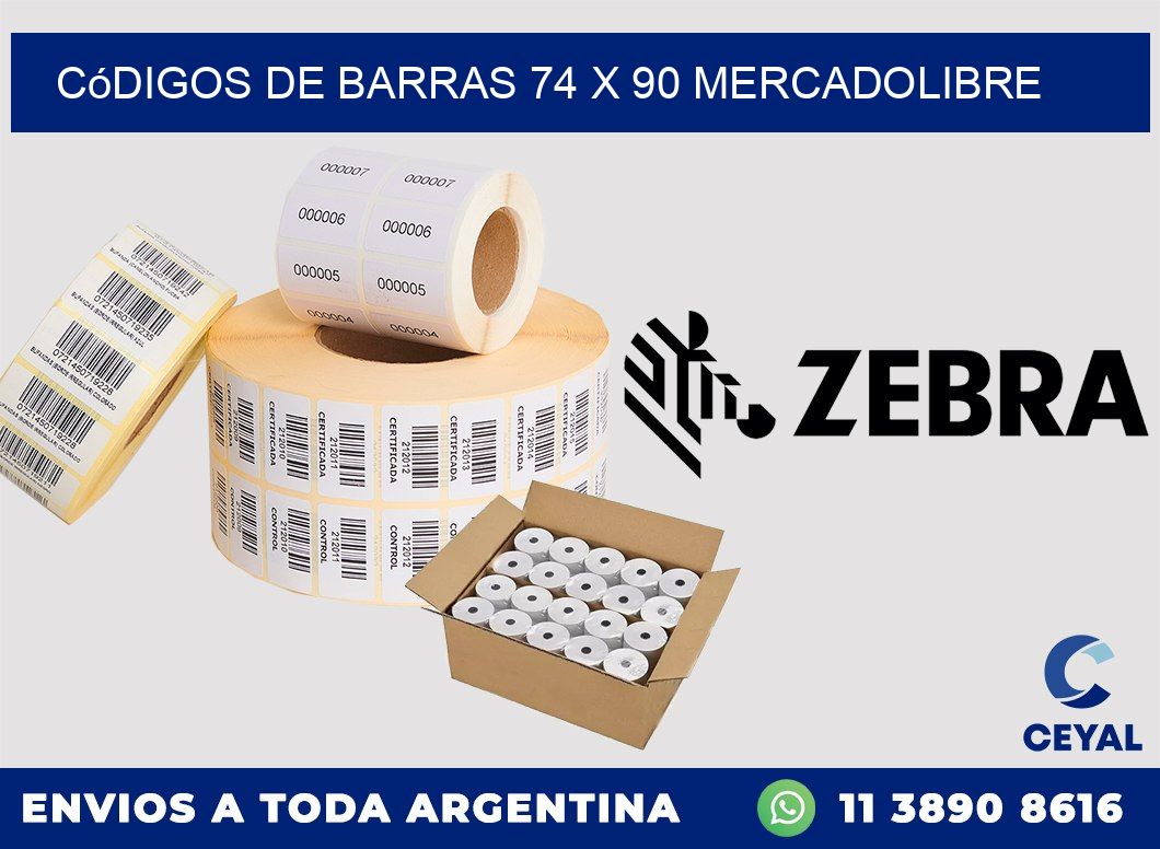 Códigos de Barras 74 x 90 MERCADOLIBRE