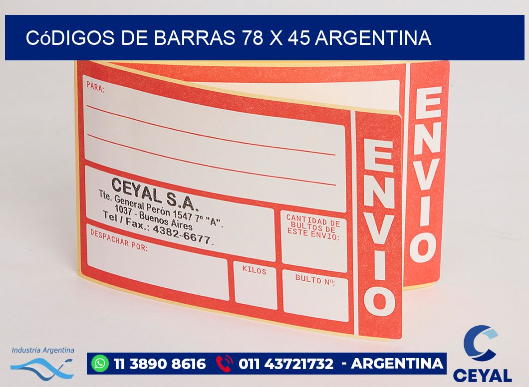Códigos de Barras 78 x 45 argentina