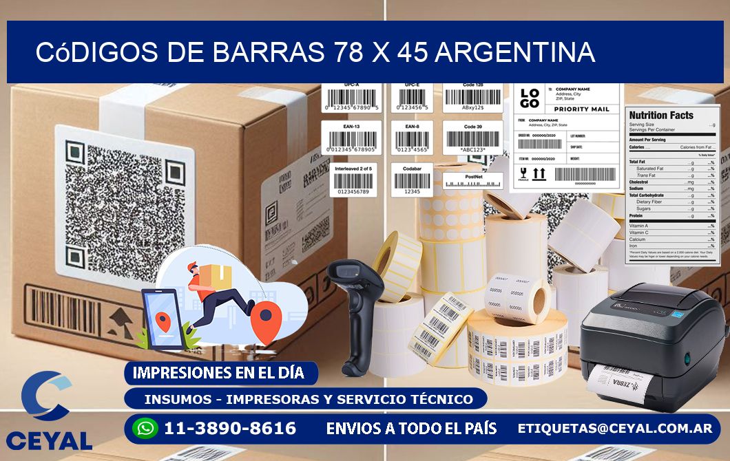 Códigos de Barras 78 x 45 argentina