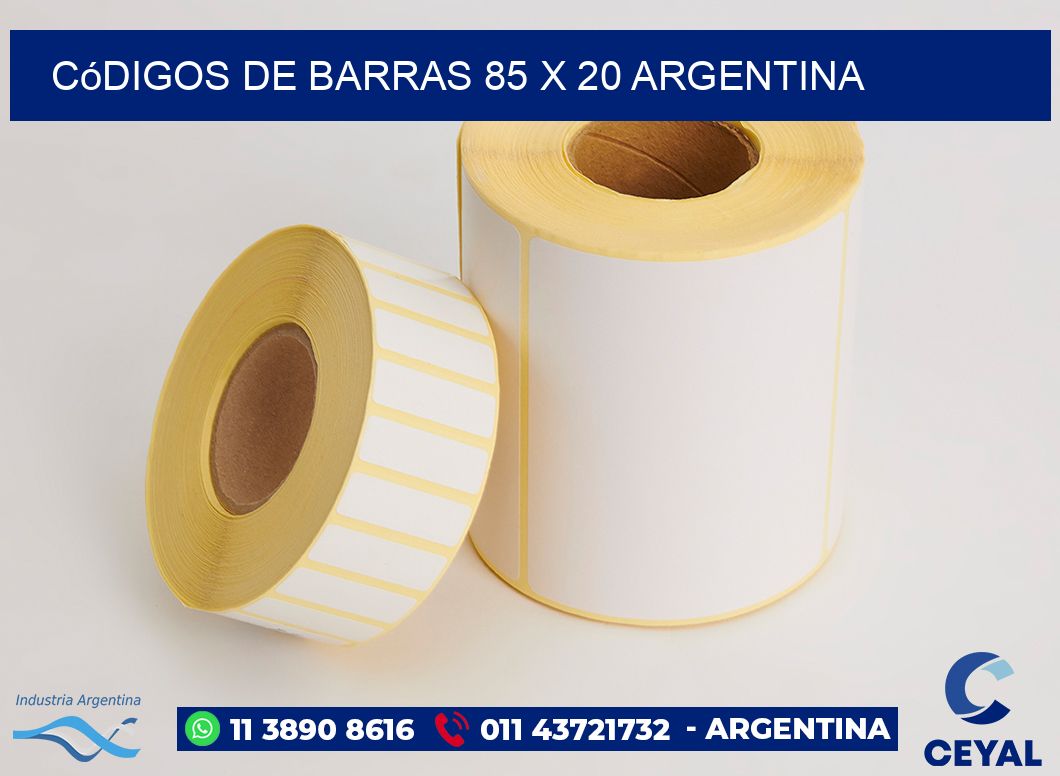 Códigos de Barras 85 x 20 argentina