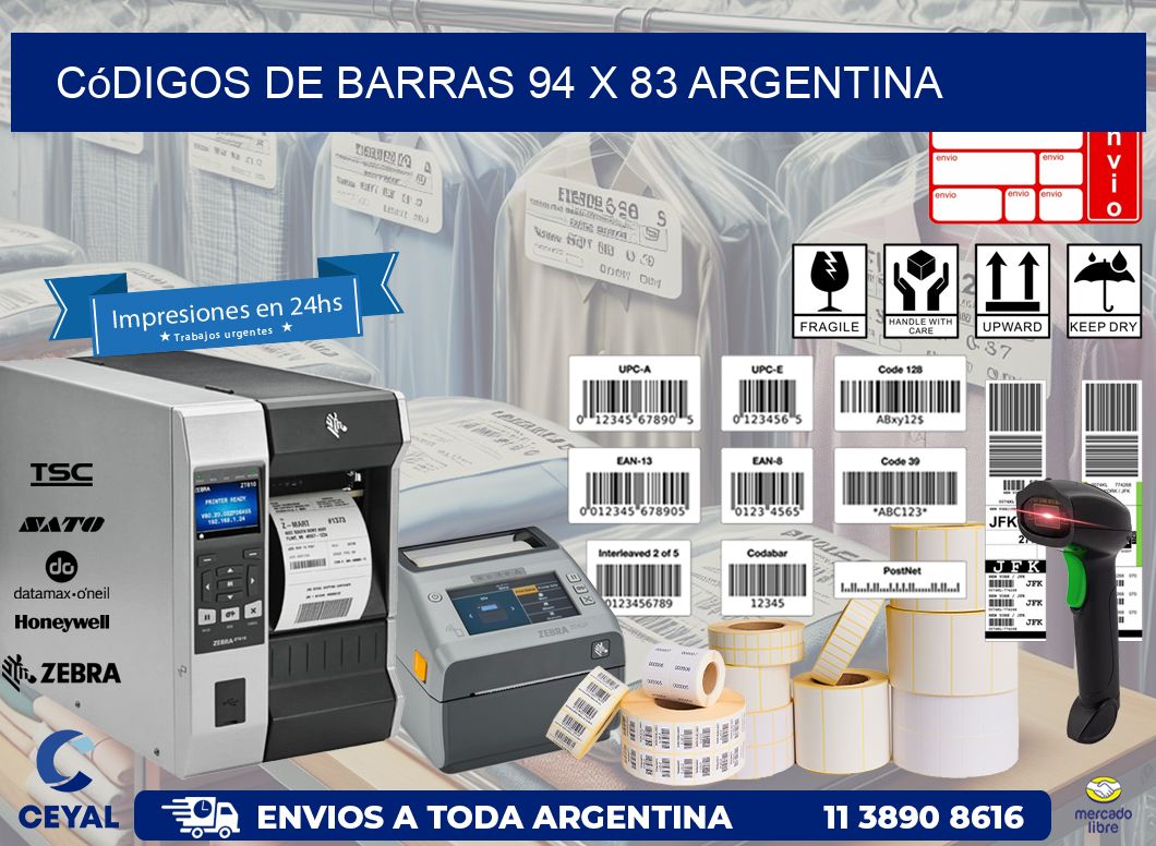 Códigos de Barras 94 x 83 argentina