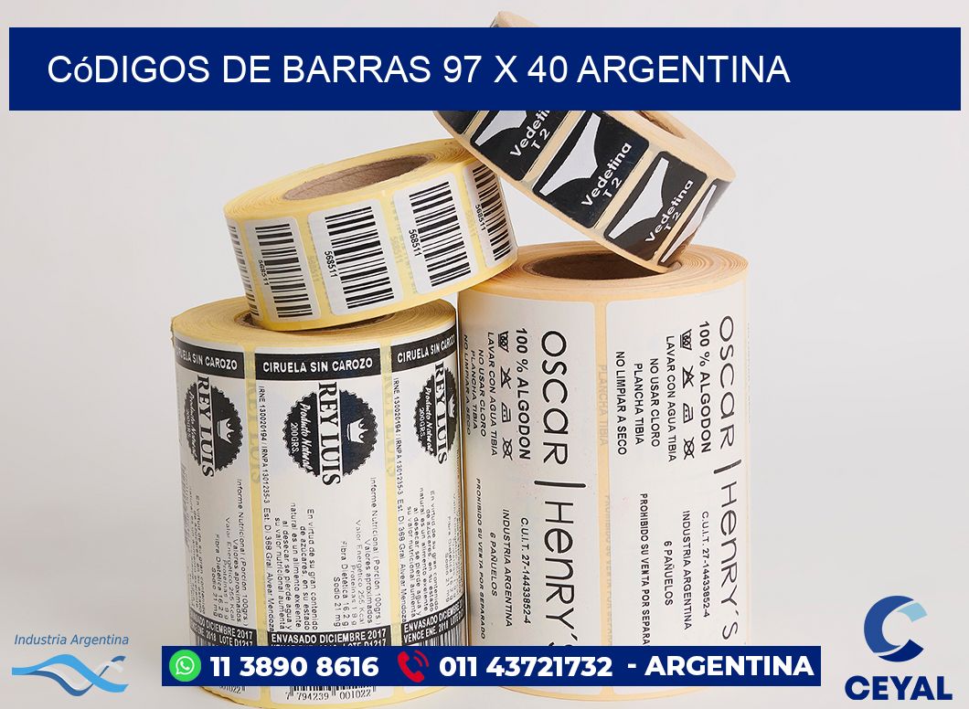 Códigos de Barras 97 x 40 argentina