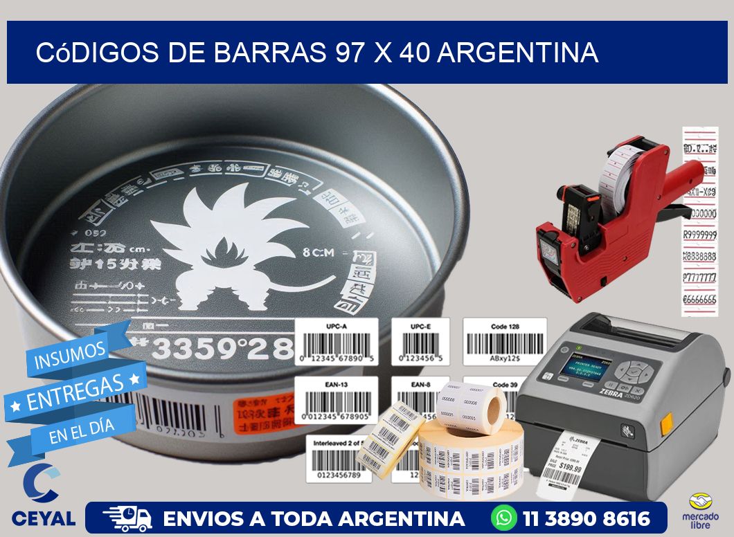 Códigos de Barras 97 x 40 argentina