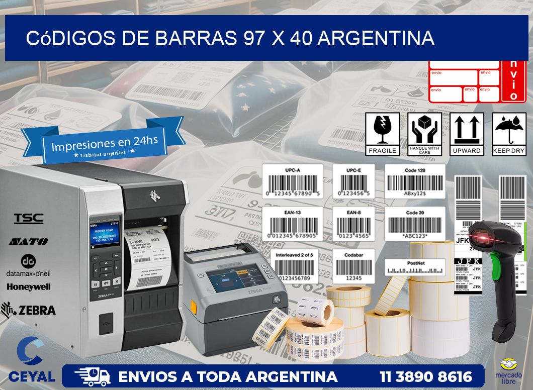 Códigos de Barras 97 x 40 argentina