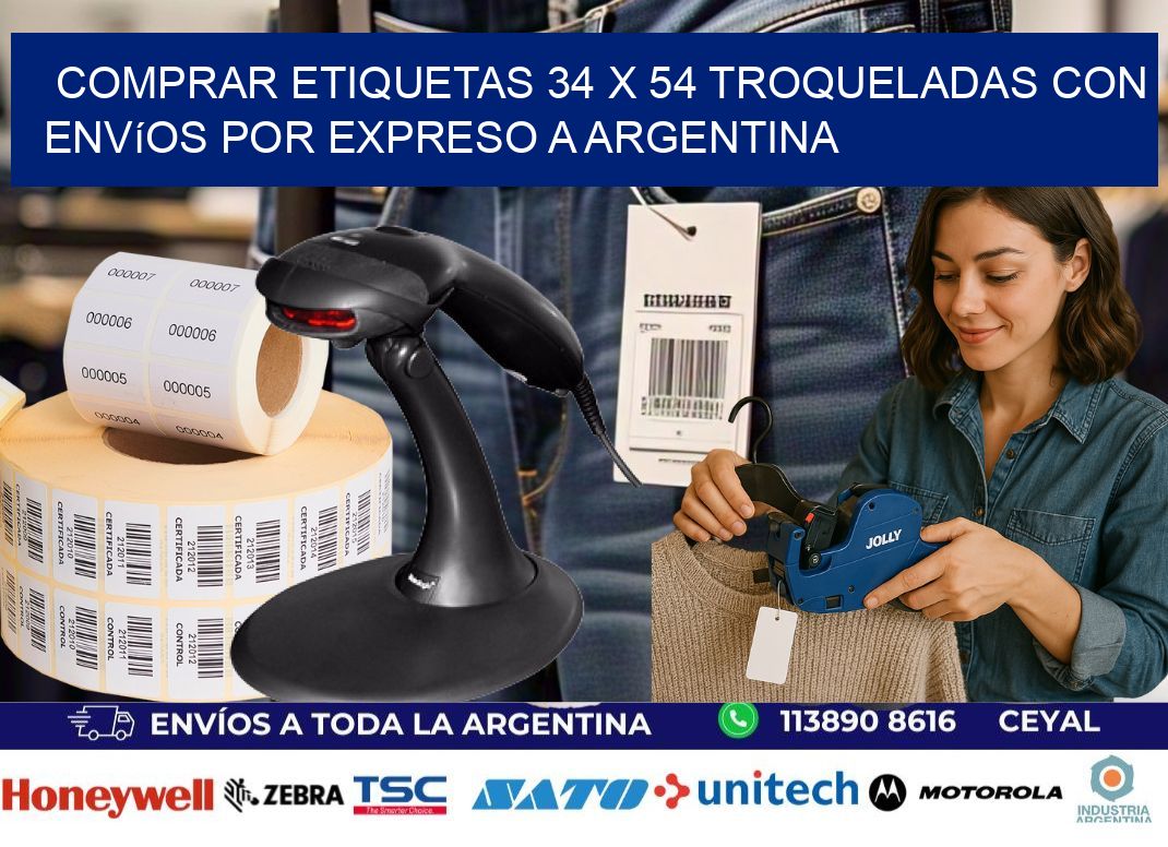 Comprar etiquetas 34 x 54 troqueladas con envíos por expreso a Argentina
