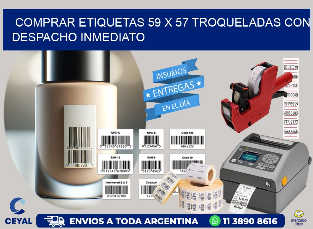 Comprar etiquetas 59 x 57 troqueladas con despacho inmediato