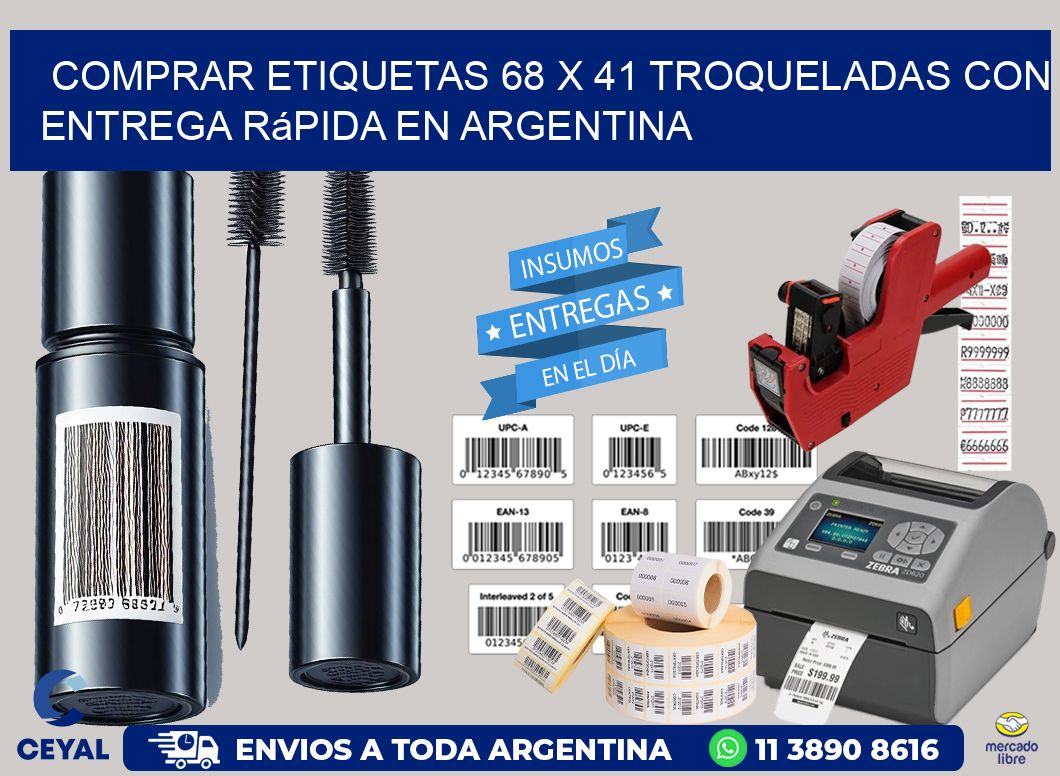 Comprar etiquetas 68 x 41 troqueladas con entrega rápida en Argentina