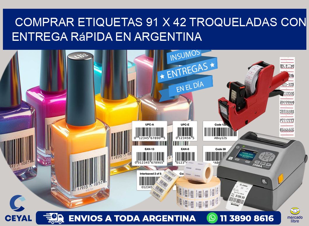Comprar etiquetas 91 x 42 troqueladas con entrega rápida en Argentina