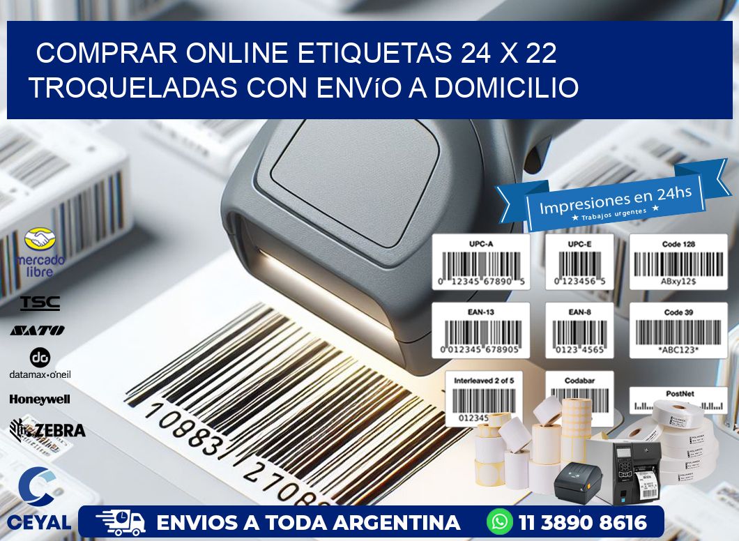 Comprar online etiquetas 24 x 22 troqueladas con envío a domicilio