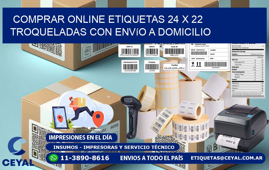 Comprar online etiquetas 24 x 22 troqueladas con envío a domicilio
