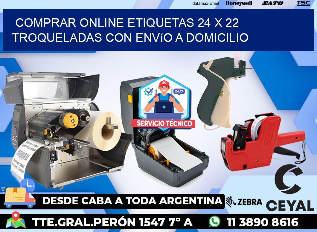 Comprar online etiquetas 24 x 22 troqueladas con envío a domicilio