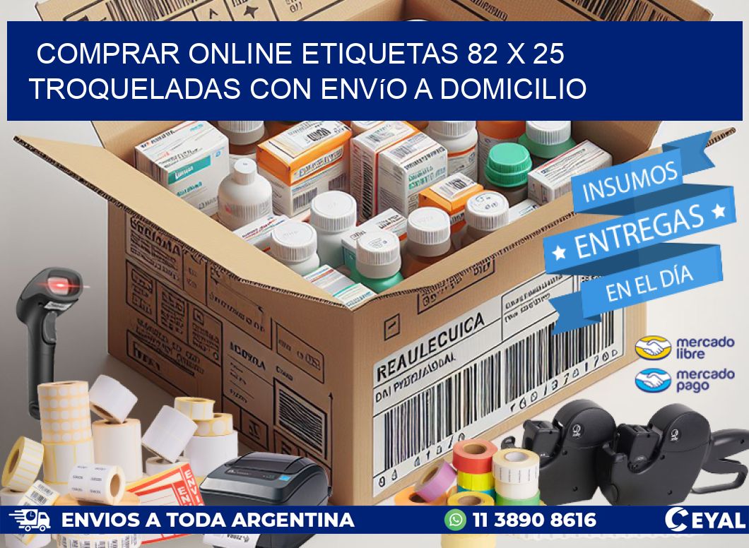 Comprar online etiquetas 82 x 25 troqueladas con envío a domicilio