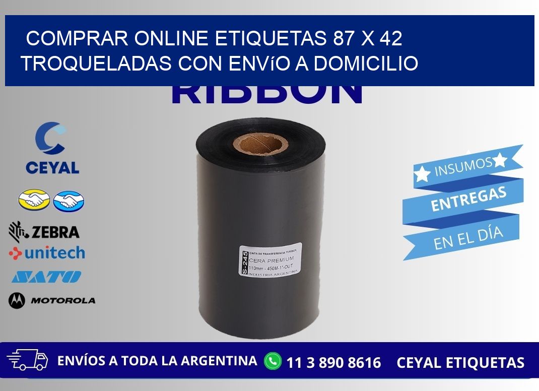 Comprar online etiquetas 87 x 42 troqueladas con envío a domicilio