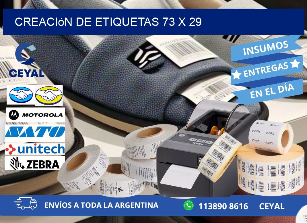 Creación de etiquetas 73 x 29