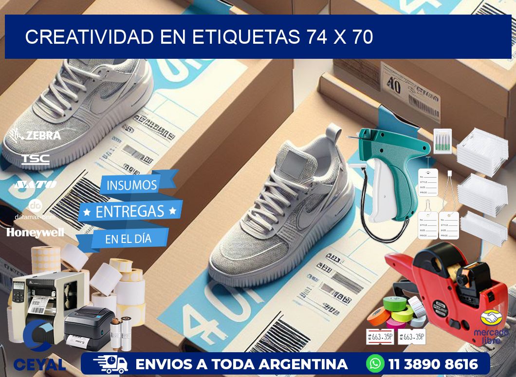 Creatividad en etiquetas 74 x 70