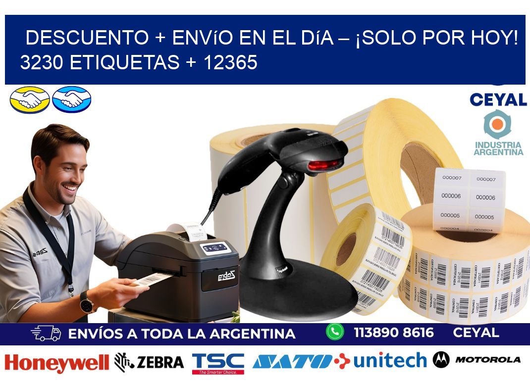 Descuento + envío en el Día – ¡Solo por Hoy! 3230 etiquetas + 12365
