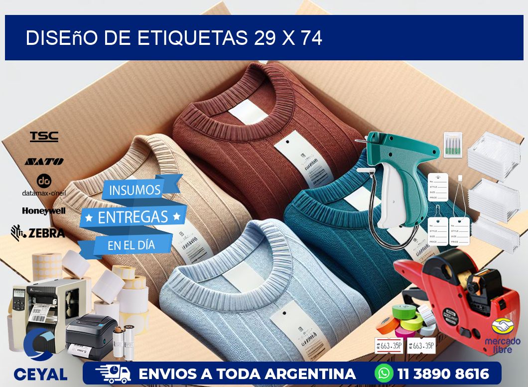 Diseño de etiquetas 29 x 74