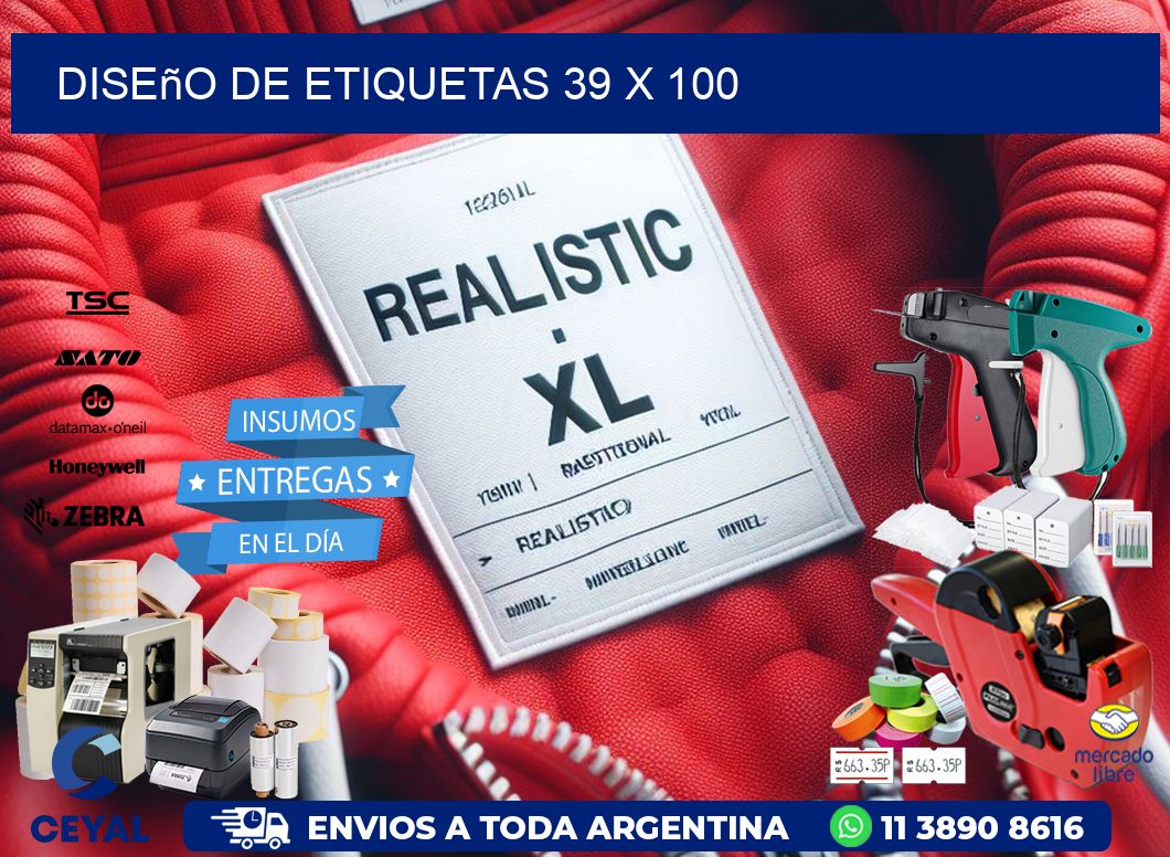 Diseño de etiquetas 39 x 100