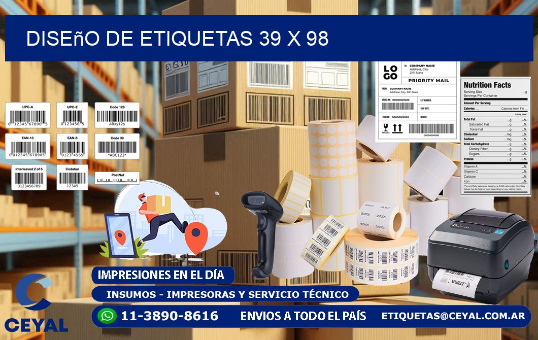 Diseño de etiquetas 39 x 98