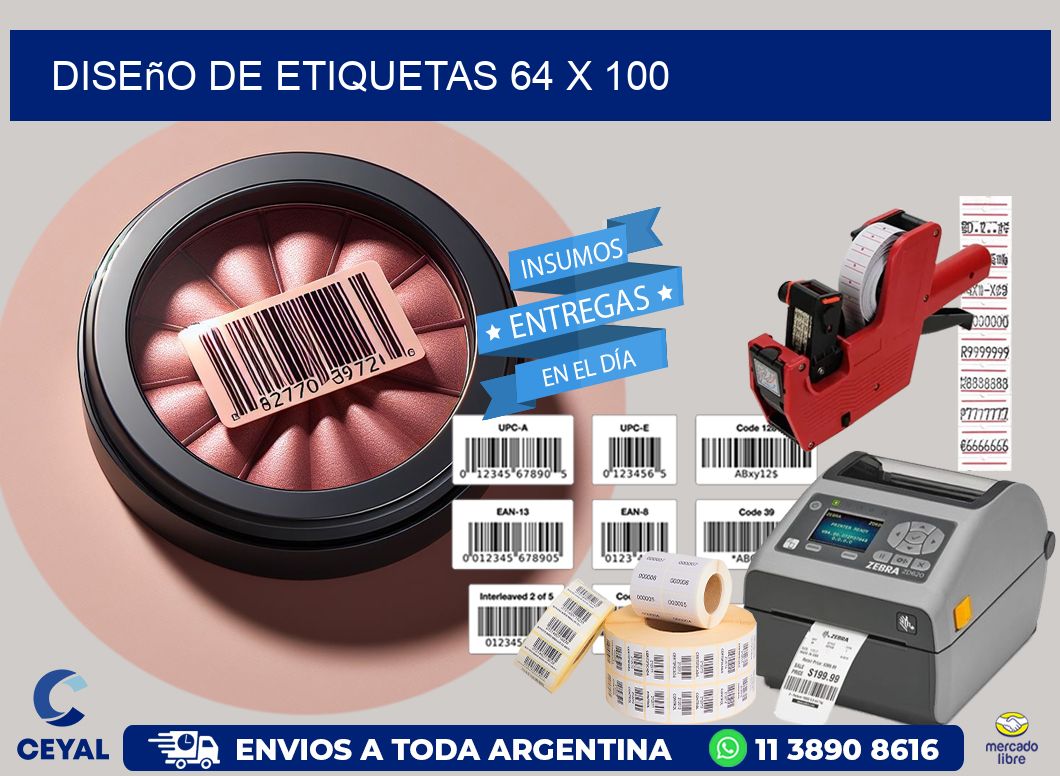 Diseño de etiquetas 64 x 100
