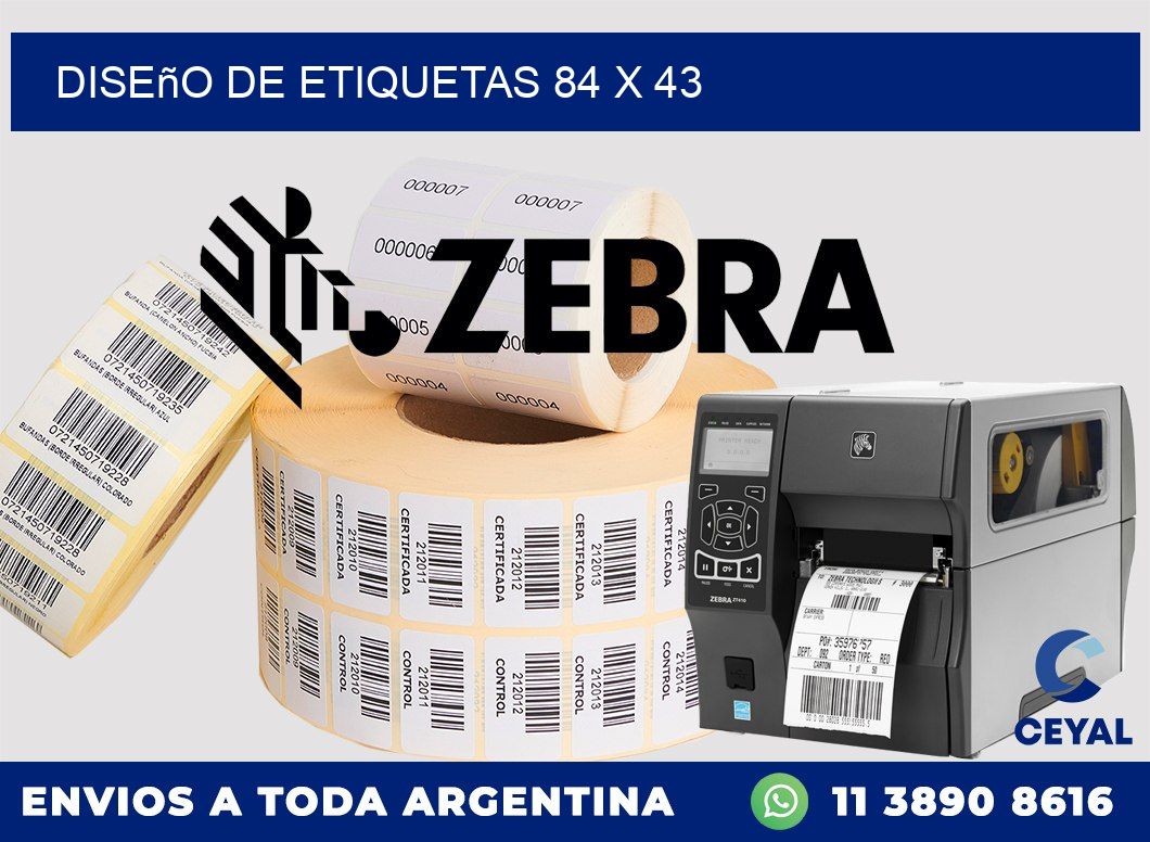 Diseño de etiquetas 84 x 43