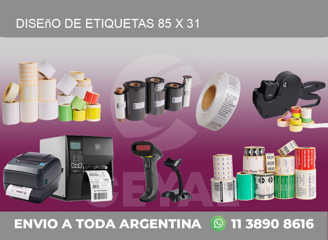Diseño de etiquetas 85 x 31