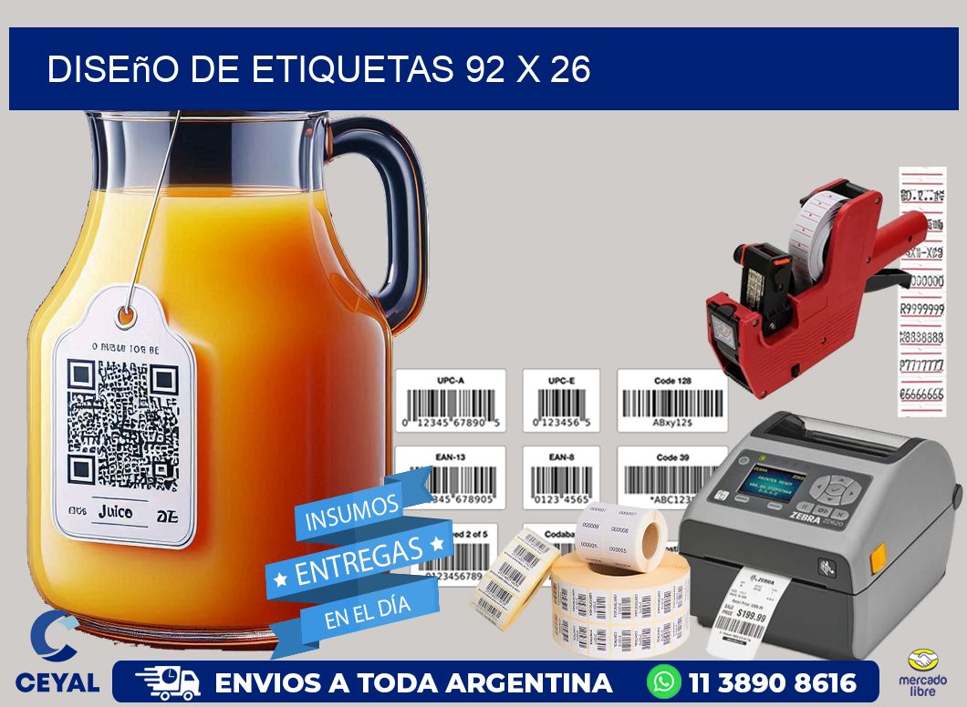 Diseño de etiquetas 92 x 26