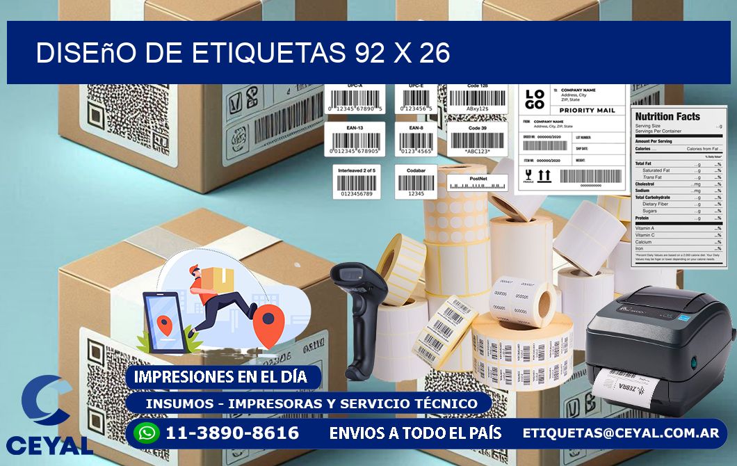 Diseño de etiquetas 92 x 26