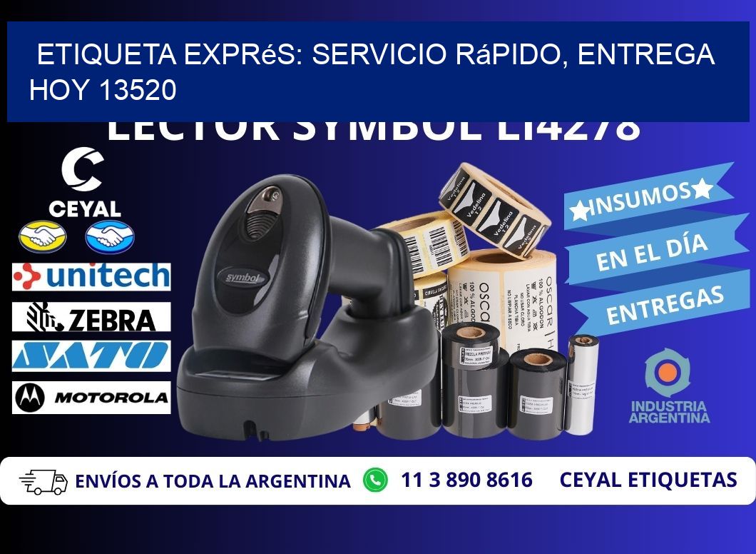Etiqueta Exprés: Servicio Rápido, Entrega Hoy 13520