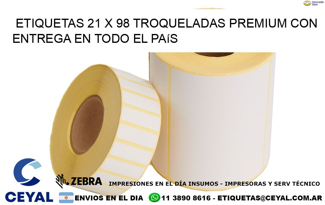 Etiquetas 21 x 98 troqueladas premium con entrega en todo el país