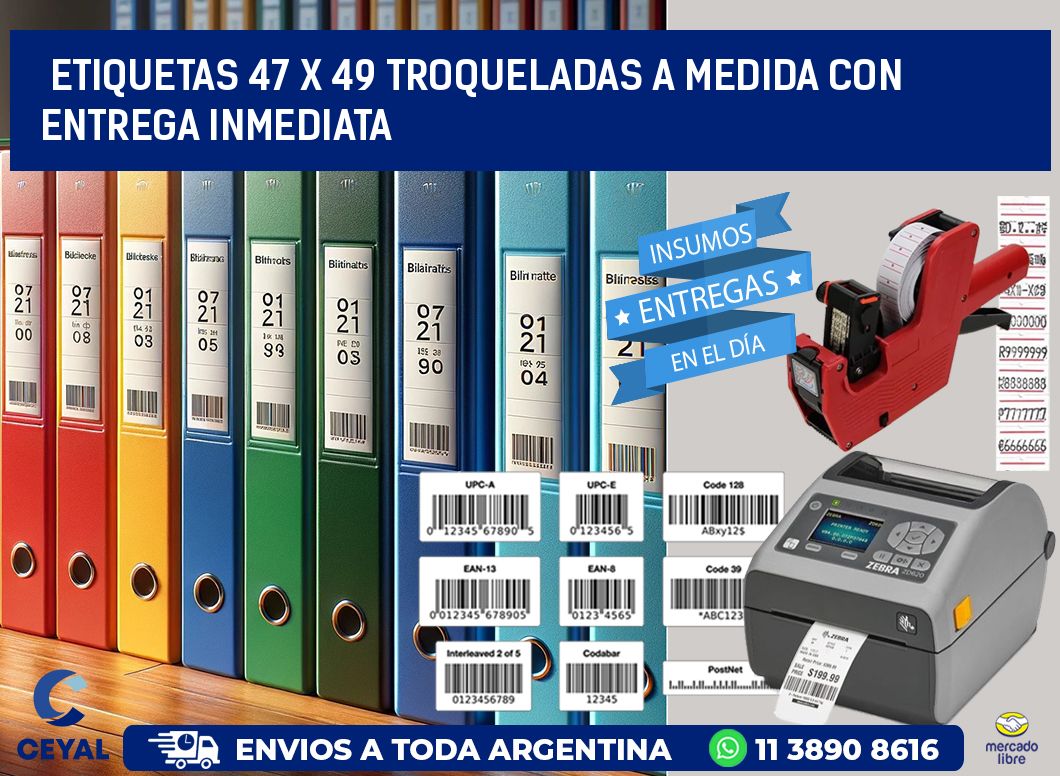 Etiquetas 47 x 49 troqueladas a medida con entrega inmediata