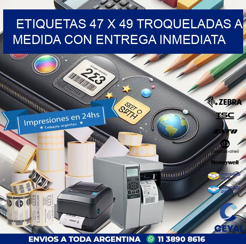 Etiquetas 47 x 49 troqueladas a medida con entrega inmediata