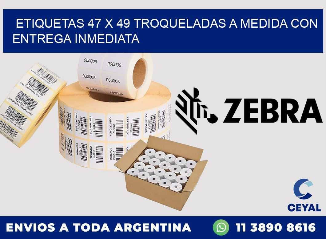 Etiquetas 47 x 49 troqueladas a medida con entrega inmediata