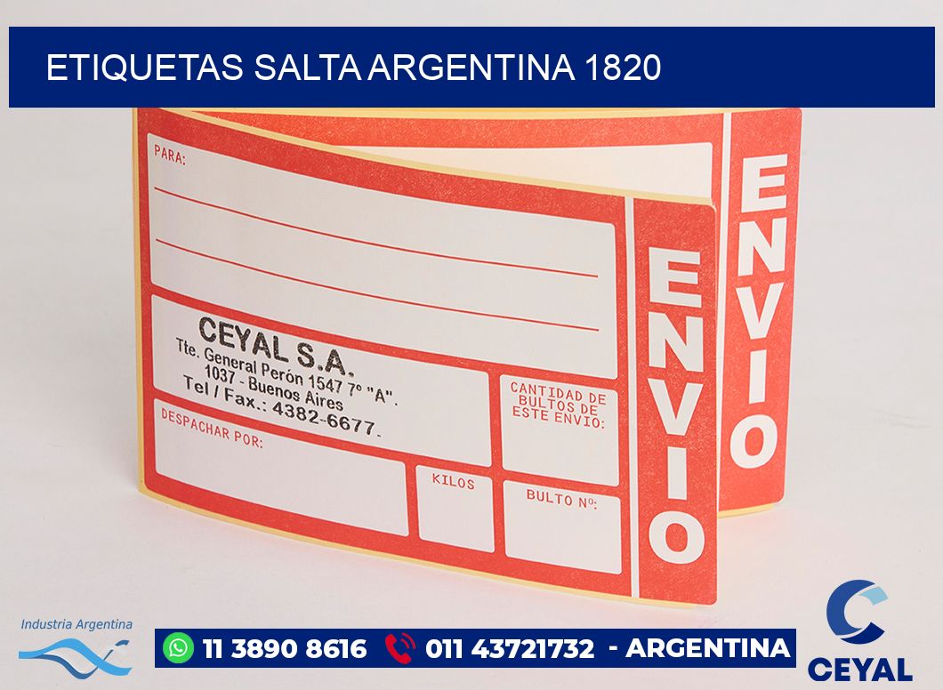 Etiquetas Salta Argentina 1820