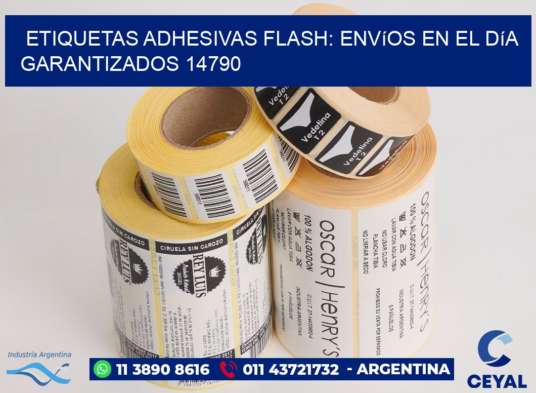 Etiquetas adhesivas Flash: Envíos en el Día Garantizados 14790
