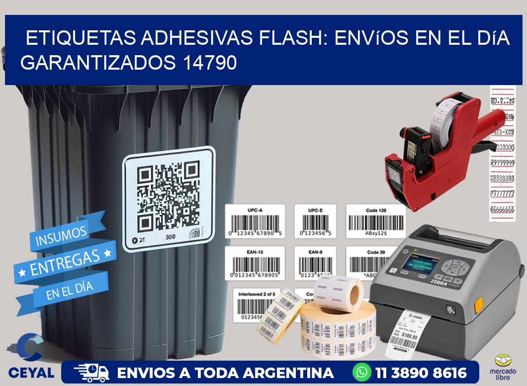 Etiquetas adhesivas Flash: Envíos en el Día Garantizados 14790