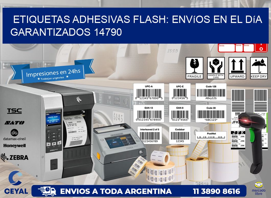 Etiquetas adhesivas Flash: Envíos en el Día Garantizados 14790