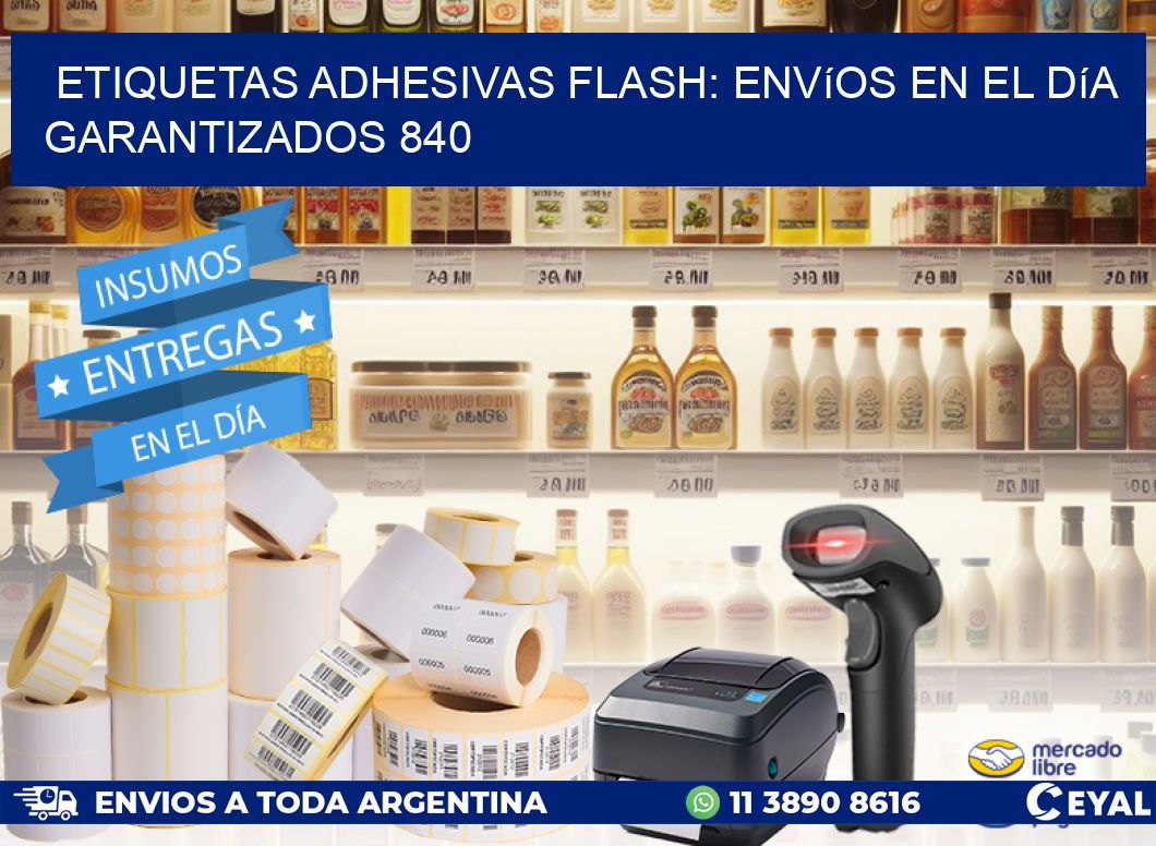 Etiquetas adhesivas Flash: Envíos en el Día Garantizados 840