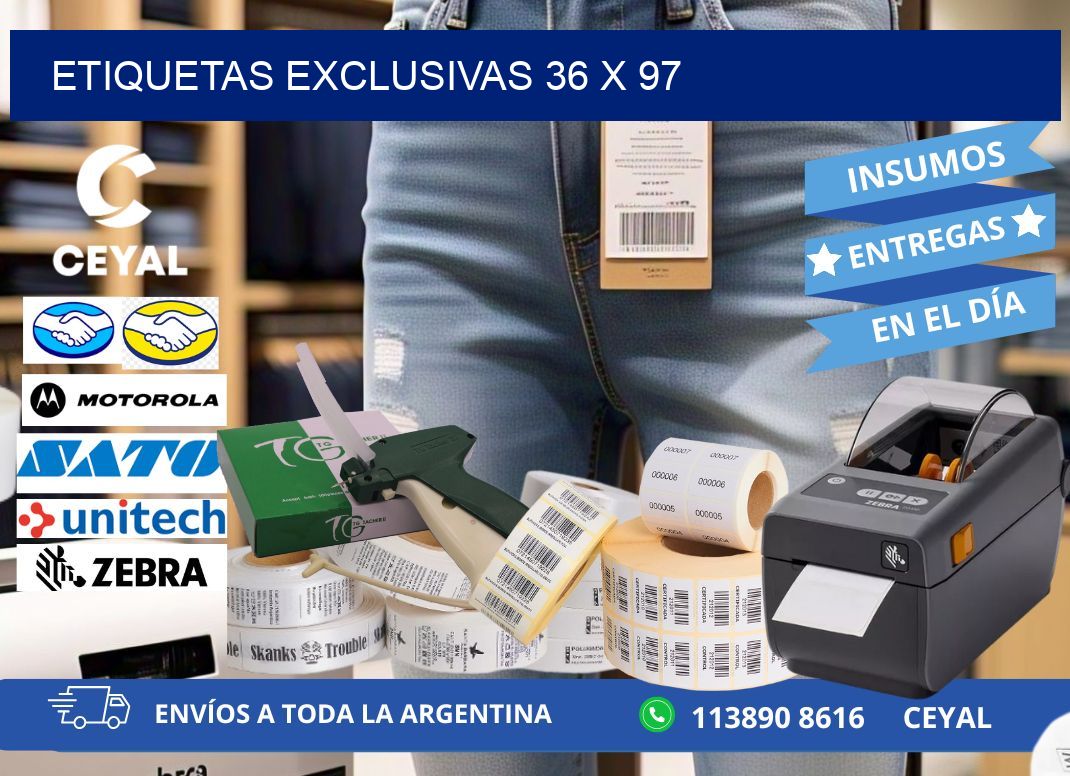 Etiquetas exclusivas 36 x 97