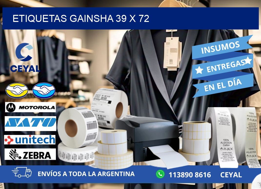 Etiquetas gainsha 39 x 72