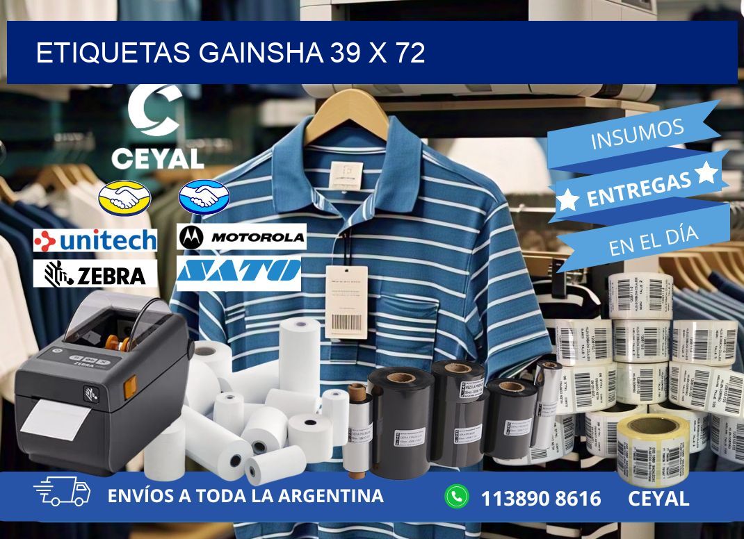 Etiquetas gainsha 39 x 72