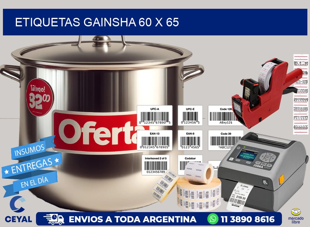 Etiquetas gainsha 60 x 65