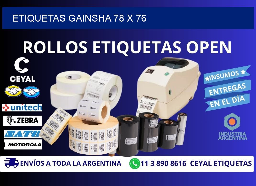 Etiquetas gainsha 78 x 76