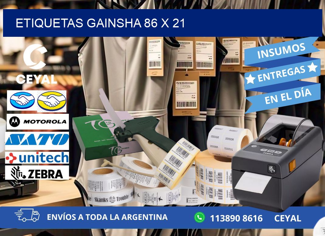 Etiquetas gainsha 86 x 21