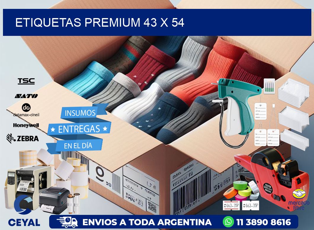 Etiquetas premium 43 x 54