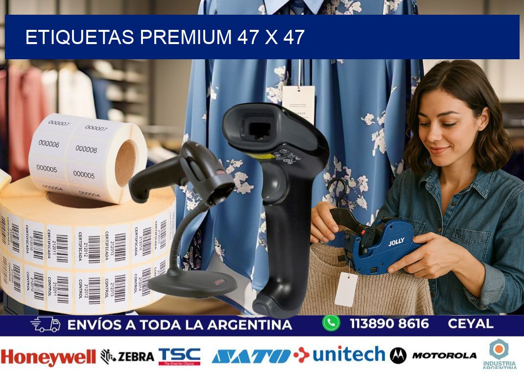 Etiquetas premium 47 x 47