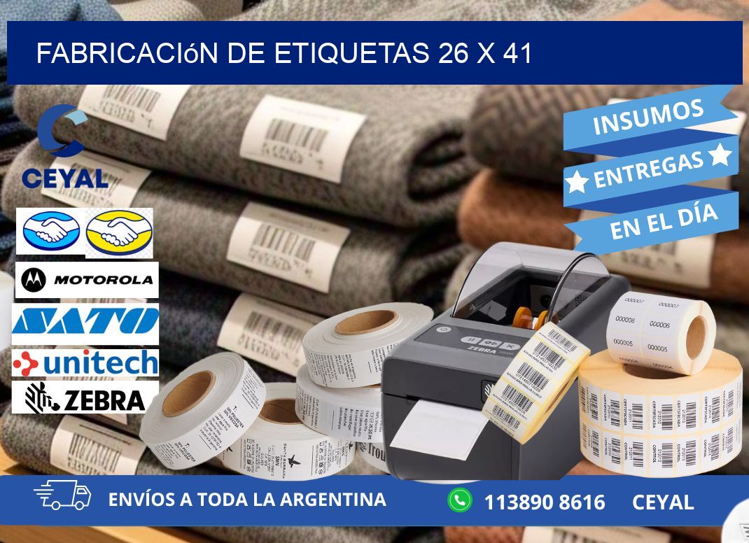 Fabricación de etiquetas 26 x 41